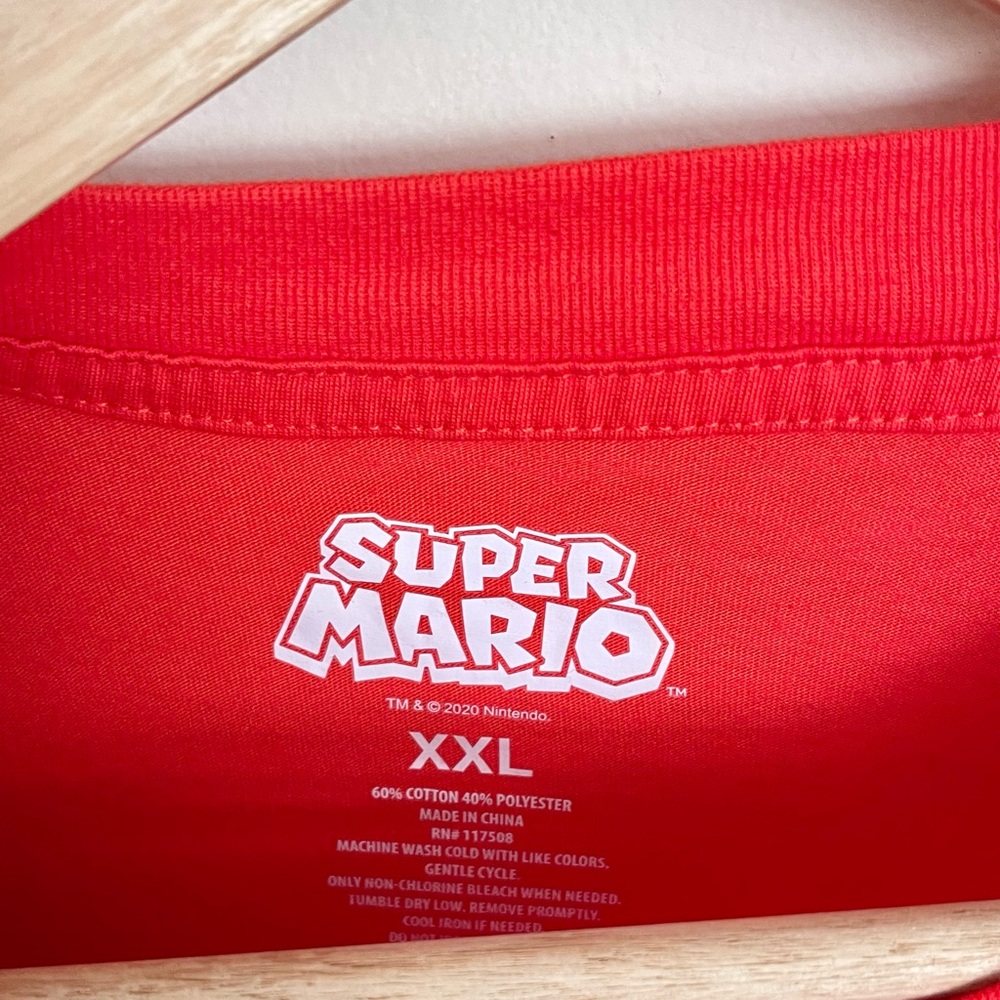 NEW Super Mario Bros Overall Red Blue Costume Graphic T Shirt Adult size 2XL - Picture 9 of 9